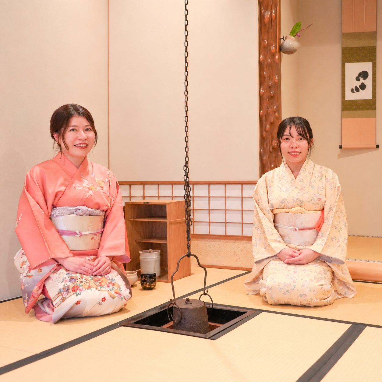茶室での記念撮影のイメージ
